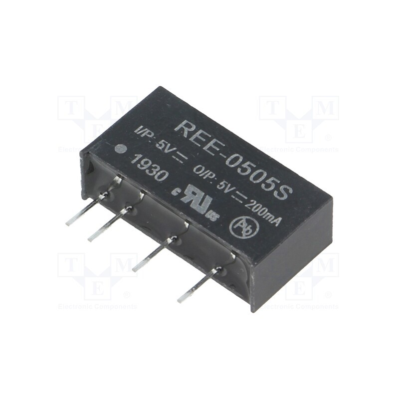 1 pcs x RECOM - REE-0505S - Converter: DC/DC, 1W, Uin: 4.5÷5.5V, Uout: 5VDC, Iout: 200mA, SIP7