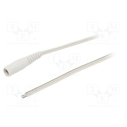 1 pcs x WEST POL - S21-TT-T050-500WH - Cable, 2x0.5mm2, wires,DC 5,5/2,1 socket, straight, white, 5m