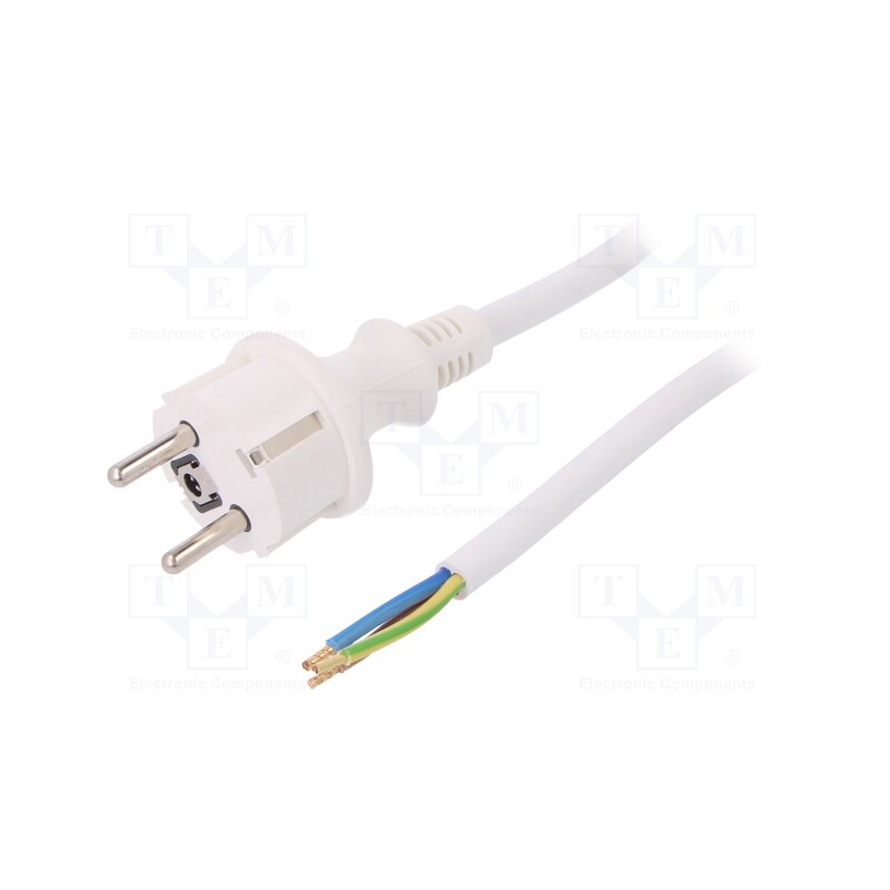 1 pcs x PLASTROL - W-98389 - Cable, 3x2.5mm2, CEE 7/7 (E/F) plug,wires,SCHUKO plug, PVC, 1.5m