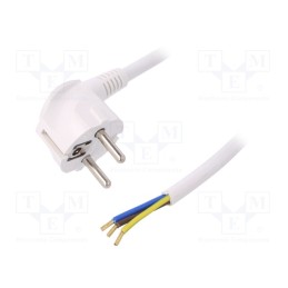 1 pcs x PLASTROL - W-98007 - Cable, 3G1.5mm2, CEE 7/7 (E/F) plug angled,wires,SCHUKO plug
