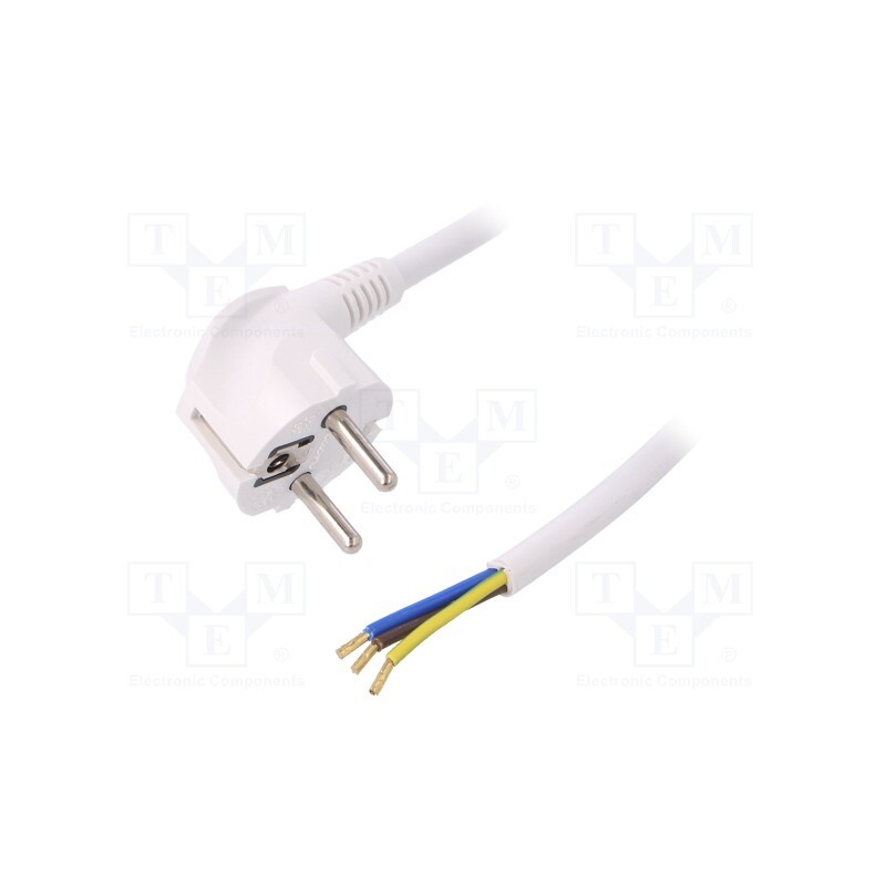 1 pcs x PLASTROL - W-98007 - Cable, 3G1.5mm2, CEE 7/7 (E/F) plug angled,wires,SCHUKO plug