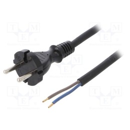 1 pcs x PLASTROL - W-97195 - Cable, 2x1.5mm2, CEE 7/17 (C) plug,wires, rubber, 4.5m, black, 16A