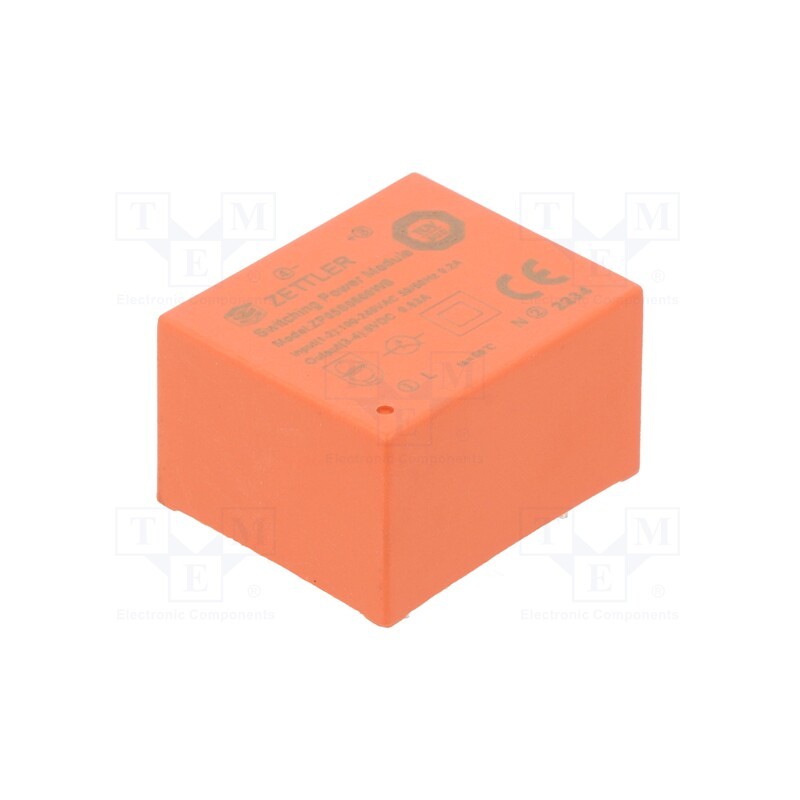 1 pcs x ZETTLER - ZP05S0600WB - Converter: AC/DC, 5W, 85÷265VAC, Usup: 100÷370VDC, Uout: 6VDC, OUT: 1