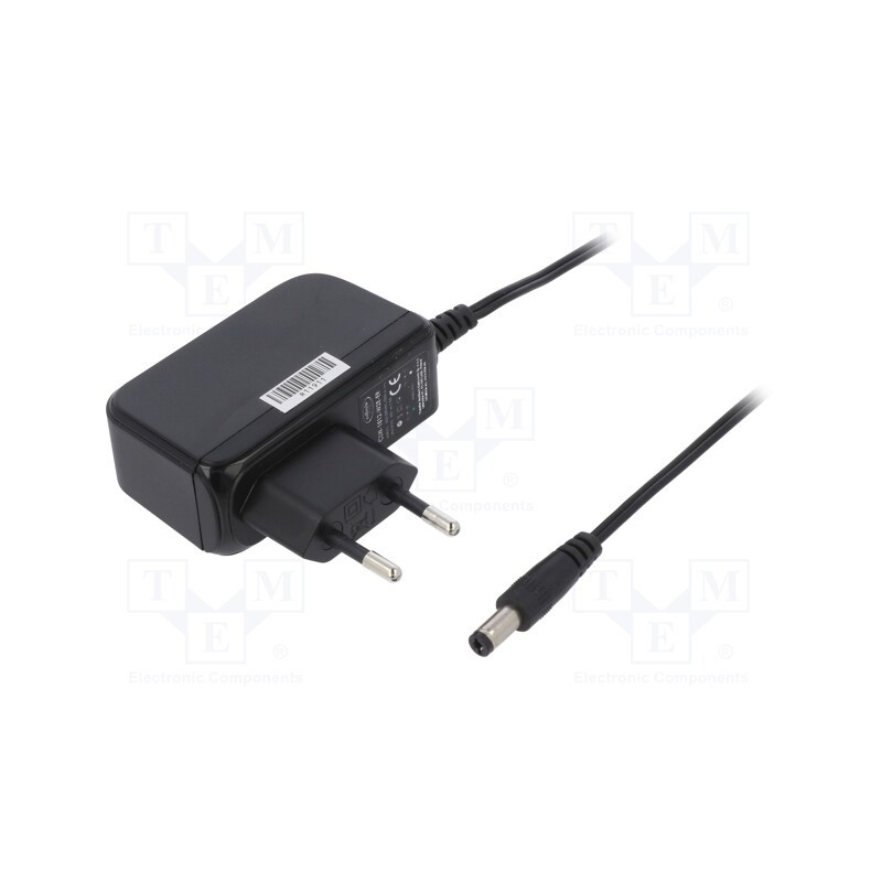 1 pcs x CELLEVIA POWER - CLW-1812-W2E-ER - Power supply: switched-mode, plug, 12VDC, 1.5A, 18W, Plug: EU, black