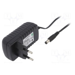1 pcs x POS - POSB12150A - Power supply: switched-mode, plug, 12VDC, 1.5A, 18W, Plug: EU, black