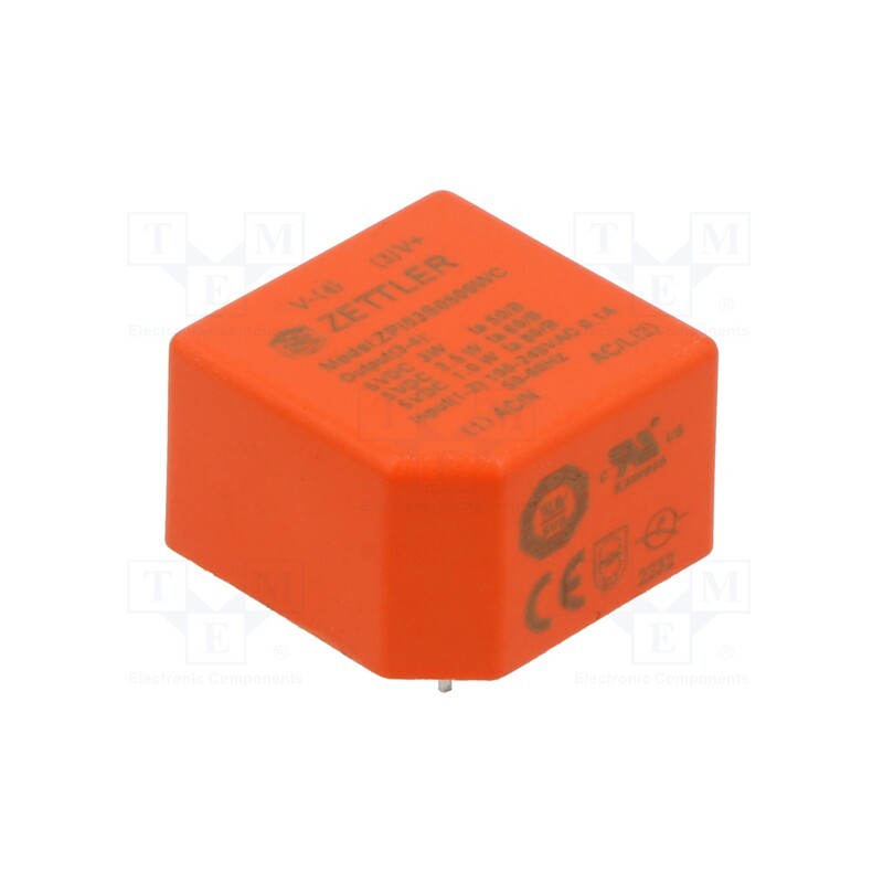 1 pcs x ZETTLER - ZPI03S0500WC - Converter: AC/DC, 3W, 90÷264VAC, Usup: 100÷370VDC, Uout: 5VDC, OUT: 1