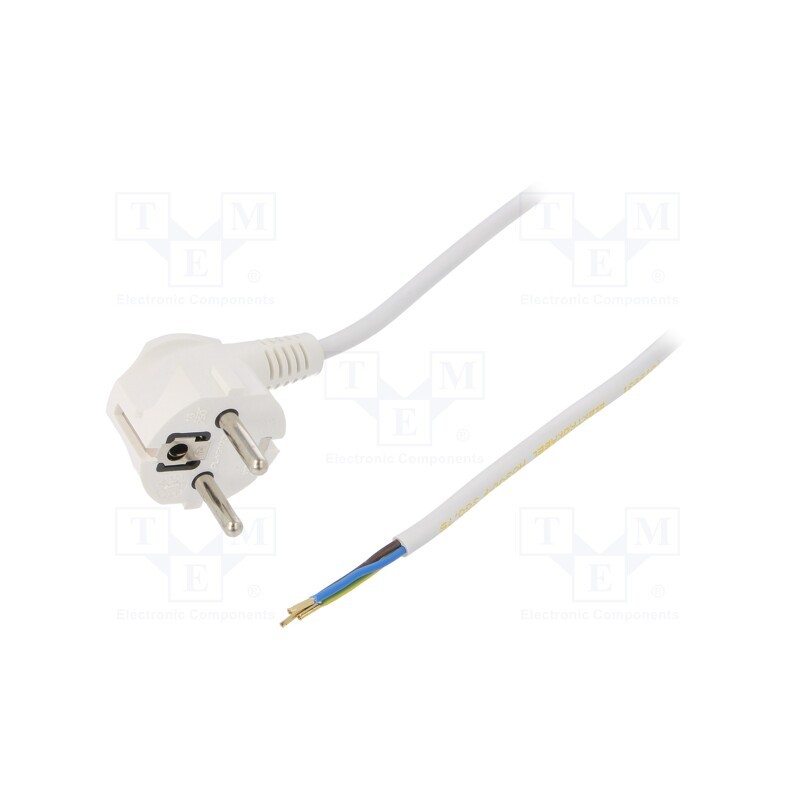 1 pcs x PLASTROL - W-97161 - Cable, 3G0.75mm2, CEE 7/7 (E/F) plug angled,wires,SCHUKO plug