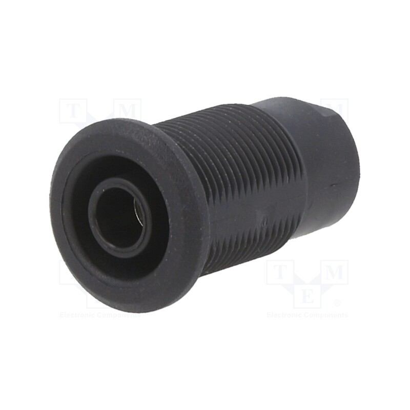 1 pcs x STu00c4UBLI - 49.7083-21 - Socket, 4mm banana, 24A, 1kV, black, nickel plated, on panel