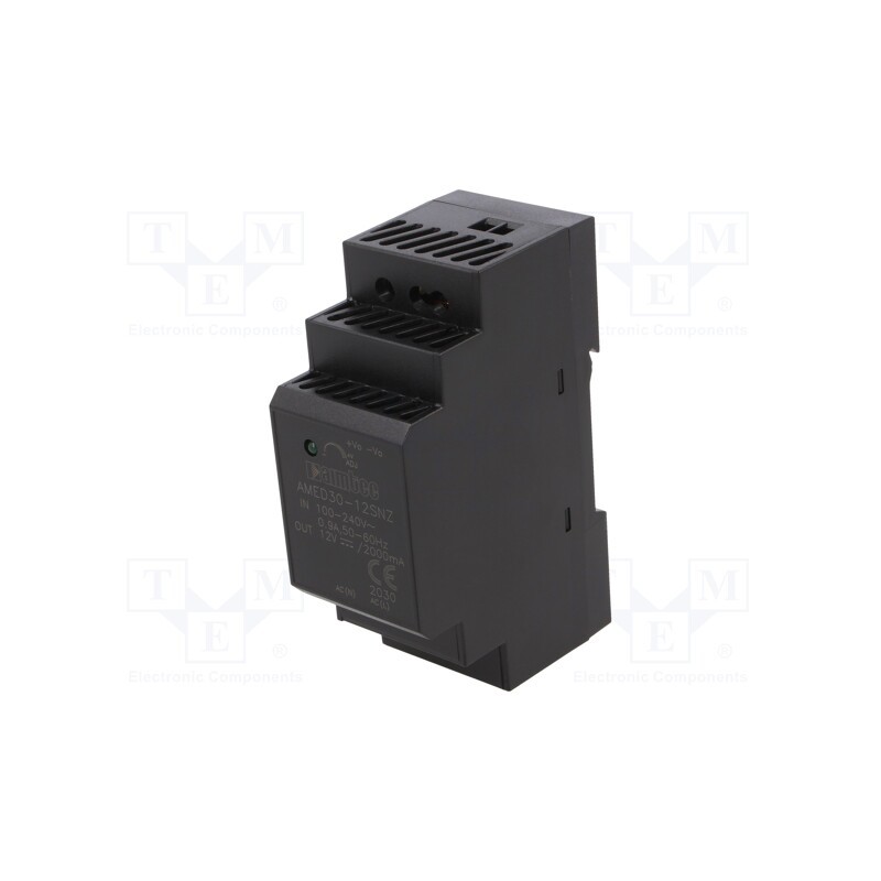 1 pcs x AIMTEC - AMED30-12SNZ - Power supply: switched-mode, for DIN rail, 24W, 12VDC, 2A, 88%