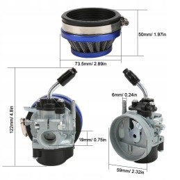 Carburetor set with blue air filter