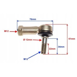 Steering rod end for quad atv version a
