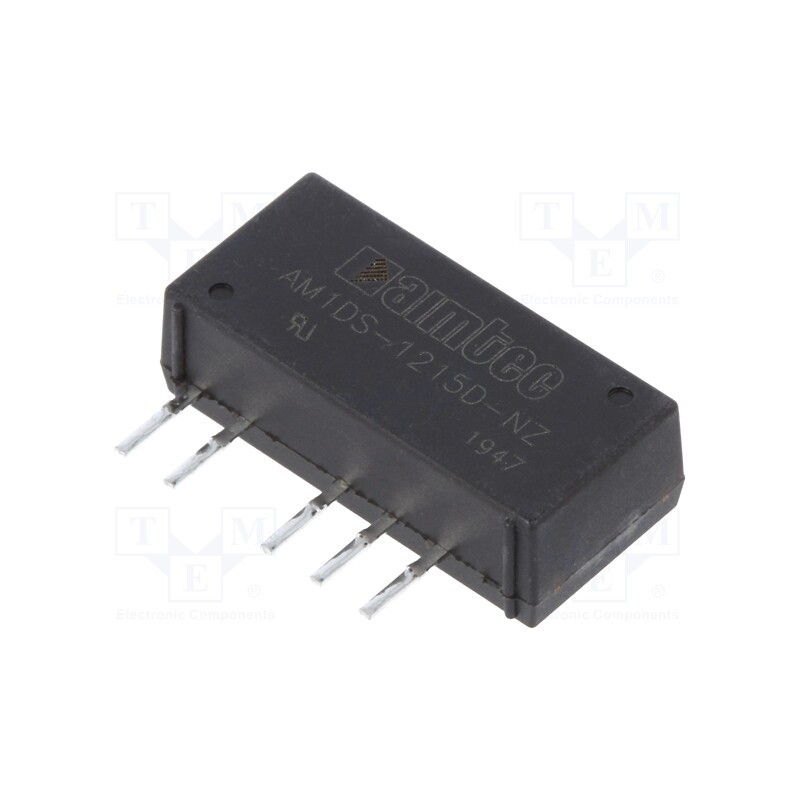 1 pcs x AIMTEC - AM1DS-1215D-NZ - Converter: DC/DC, 1W, Uin: 10.8÷13.2V, Uout: 15VDC, Uout2: -15VDC
