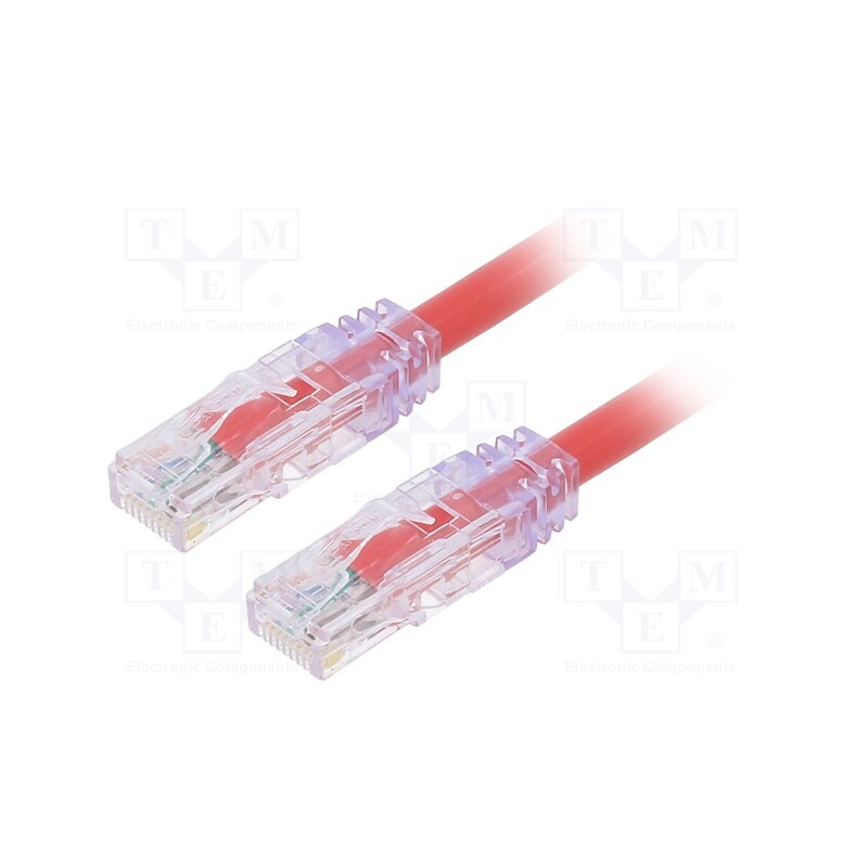 1 pcs x PANDUIT - UTP6AX0.5MRD - Patch cord, TX6A™ 10Gig,U/UTP, 6a, solid, Cu, PVC, red, 0.5m, 24AWG