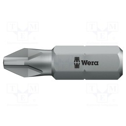 1 pcs x WERA - 5056500001 - Screwdriver bit, Phillips, PH0, Overall len: 25mm