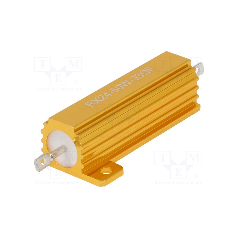 1 pcs x SR PASSIVES - AHP50W-33RF - Resistor: wire-wound, with heatsink, 33Ω, 50W, ±1%, 50ppm/°C