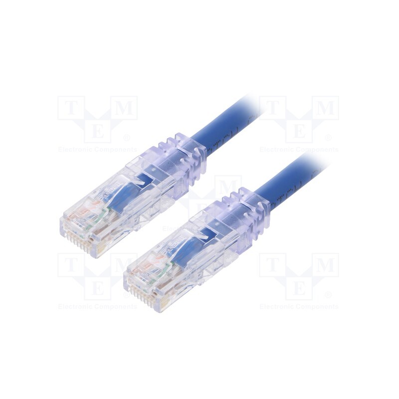 1 pcs x PANDUIT - UTP6AX0.5MBU - Patch cord, TX6A™ 10Gig,U/UTP, 6a, solid, Cu, PVC, blue, 0.5m, 24AWG