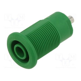 1 pcs x STu00c4UBLI - 49.7083-25 - Socket, 4mm banana, 24A, 1kV, green, nickel plated, on panel