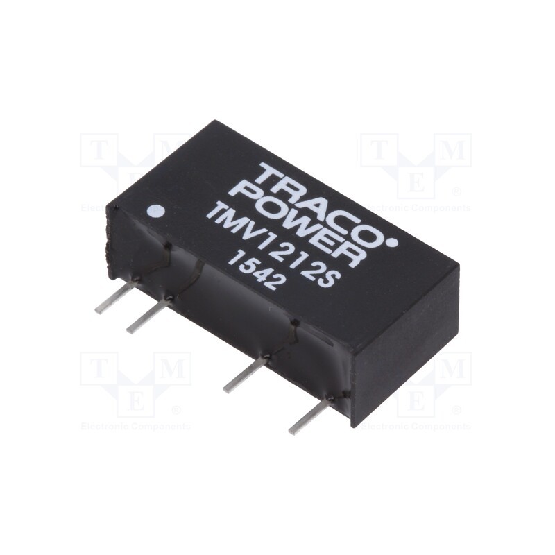 1 pcs x TRACO POWER - TMV 1212S - Converter: DC/DC, 1W, Uin: 10.8÷13.2V, Uout: 12VDC, Iout: 80mA, SIP7