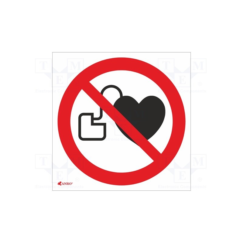 5 pcs x ANRO - IP/007/C/F - Safety sign, prohibitory, self-adhesive folie, W: 200mm, H: 200mm