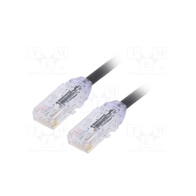 1 pcs x PANDUIT - UTP28X1MBL - Patch cord, TX6A-28™,U/UTP, 6a, solid, Cu, LSZH, black, 1m, 28AWG