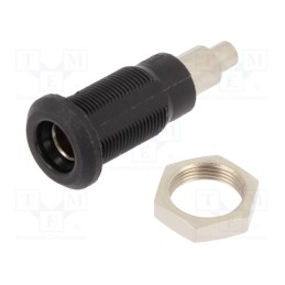 1 pcs x STu00c4UBLI - 64.3042-21 - Socket, 4mm banana, 25A, 30VAC, 60VDC, black, nickel plated