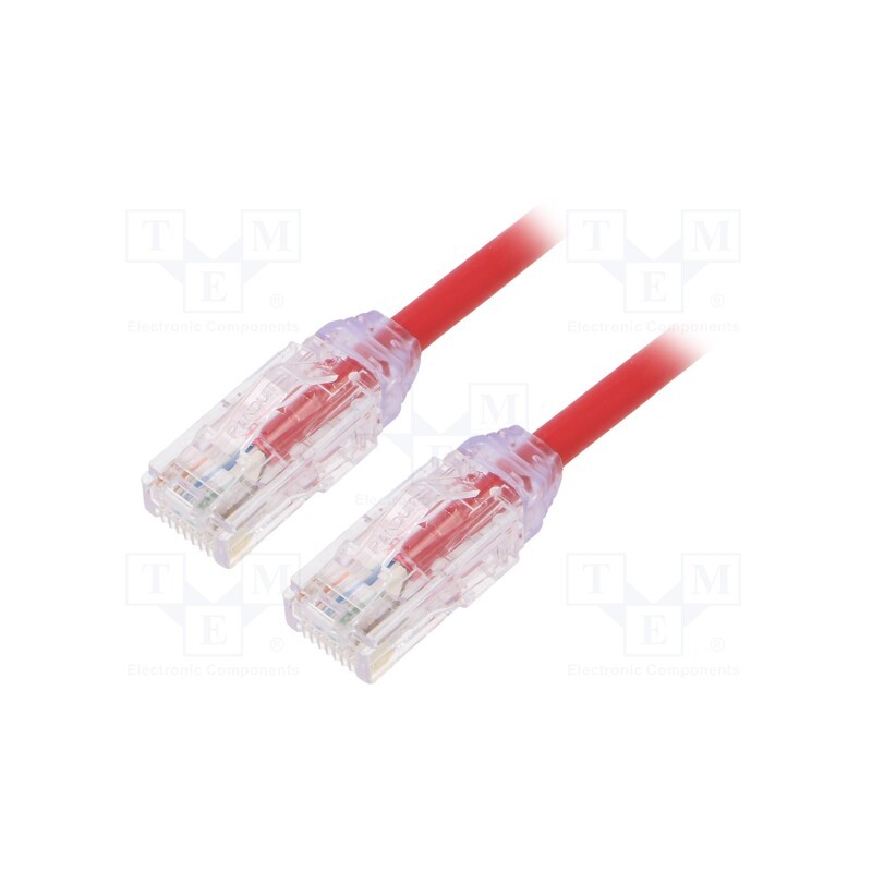 1 pcs x PANDUIT - UTP28X0.5MRD - Patch cord, TX6A-28™,U/UTP, 6a, solid, Cu, LSZH, red, 0.5m, 28AWG