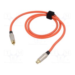 1 pcs x TASKER - TK511PSF-A - Cable, RCA socket,RCA plug, 1m, Plating: gold-plated, orange