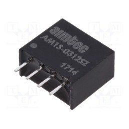 1 pcs x AIMTEC - AM1S-0312SZ - Converter: DC/DC, 1W, Uin: 2.97÷3.63V, Uout: 12VDC, Iout: 83mA, SIP4