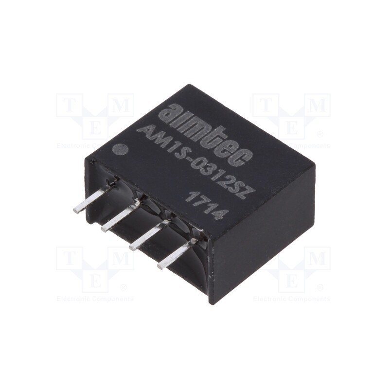 1 pcs x AIMTEC - AM1S-0312SZ - Converter: DC/DC, 1W, Uin: 2.97÷3.63V, Uout: 12VDC, Iout: 83mA, SIP4