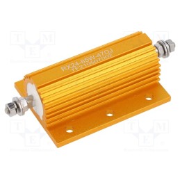 1 pcs x SR PASSIVES - AHP85W-47RJ - Resistor: wire-wound, with heatsink, 47Ω, 85W, ±5%, 50ppm/°C