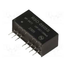 1 pcs x RECOM - RSO-0505S - Converter: DC/DC, 1W, Uin: 4.5÷9V, Uout: 5VDC, Iout: 200mA, SIP8