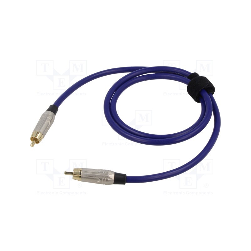 1 pcs x TASKER - TK501PSF-B - Cable, RCA plug,both sides, 1m, Plating: gold-plated, blue, 0.5mm2