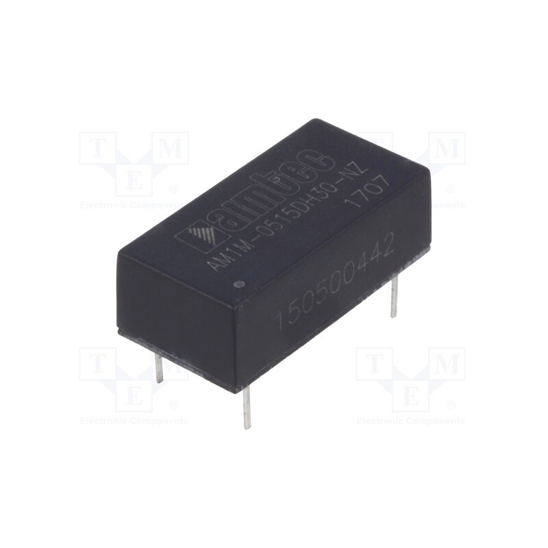 1 pcs x AIMTEC - AM1M-0515DH30-NZ - Converter: DC/DC, 1W, Uin: 4.5÷5.5V, Uout: 15VDC, Uout2: -15VDC, THT