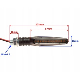 Sequential turn signal, floating, black, smoked, M10 LED lampshade
