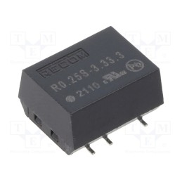 1 pcs x RECOM - R0.25S-3.33.3 - Converter: DC/DC, 0.25W, Uin: 2.97÷3.63V, Uout: 3.3VDC, Iout: 76mA