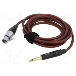 1 pcs x TASKER - TK223PSF-TB - Cable, Jack 6,3mm 2pin plug,XLR female 3pin, 3m, brown, 0.25mm2