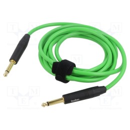 1 pcs x TASKER - TK123PSF-V - Cable, Jack 6,3mm 2pin plug,both sides, 3m, green, 0.25mm2