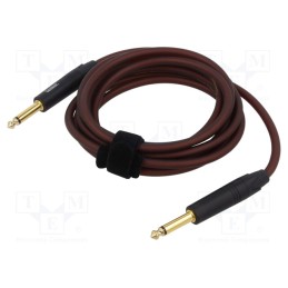 1 pcs x TASKER - TK123PSF-TB - Cable, Jack 6,3mm 2pin plug,both sides, 3m, brown, 0.25mm2