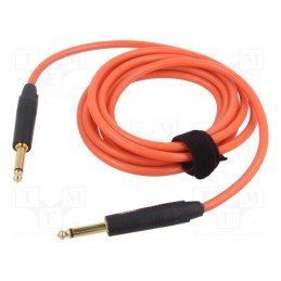 1 pcs x TASKER - TK123PSF-A - Cable, Jack 6,3mm 2pin plug,both sides, 3m, orange, 0.25mm2