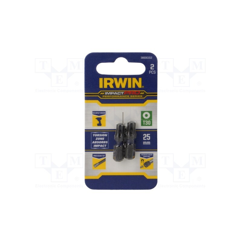 1 pcg x IRWIN - IW6061612 - Screwdriver bit, Torx®, TX30, Mounting: 1/4' (C6,3mm), 2pcs.