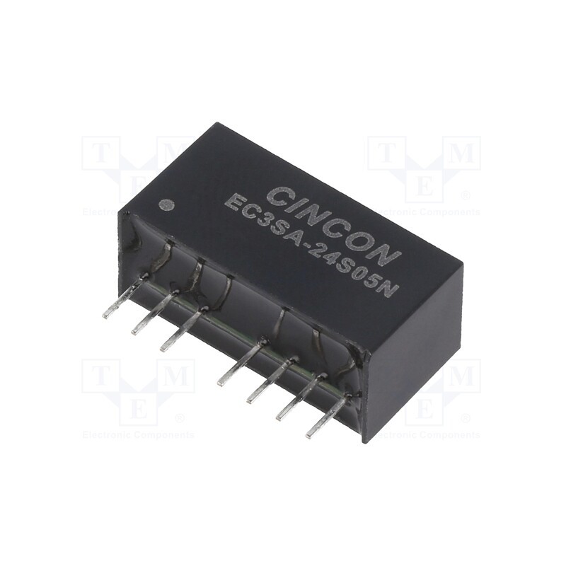 1 pcs x CINCON - EC3SA-24S05N - Converter: DC/DC, 3W, Uin: 18÷36V, Uout: 5VDC, Iout: 0÷600mA, SIP8