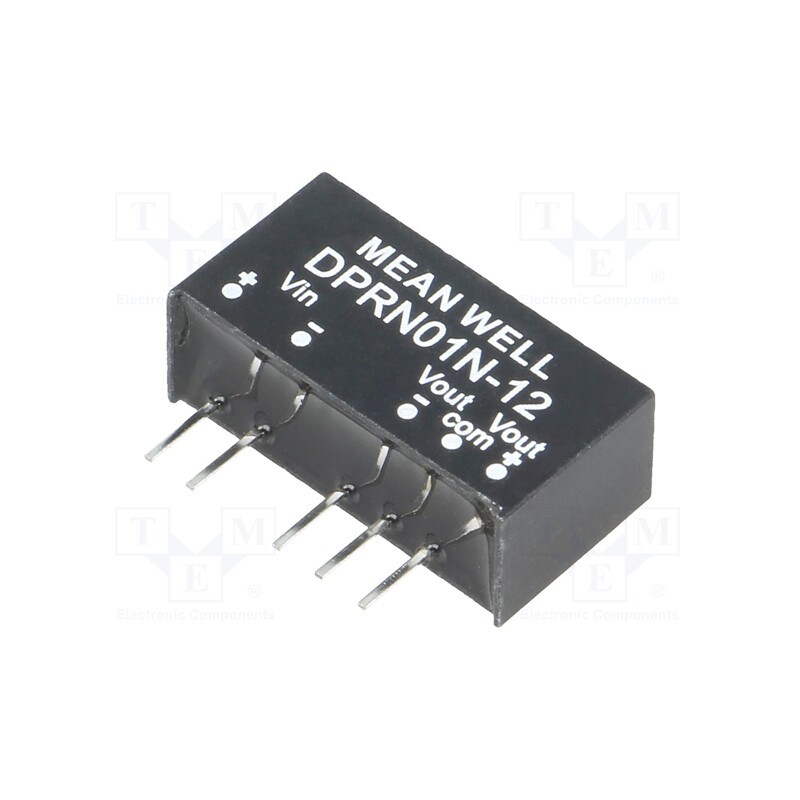 1 pcs x MEAN WELL - DPRN01N-12 - Converter: DC/DC, 1W, Uin: 22.8÷26.4V, Uout: 12VDC, Uout2: -12VDC