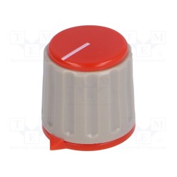 1 pcs x SR PASSIVES - GWW21-RD - Knob, with pointer, Øshaft: 6mm, Ø21.3x20mm, Shaft: knurled, red
