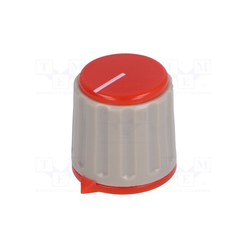 1 pcs x SR PASSIVES - GWW21-RD - Knob, with pointer, Øshaft: 6mm, Ø21.3x20mm, Shaft: knurled, red
