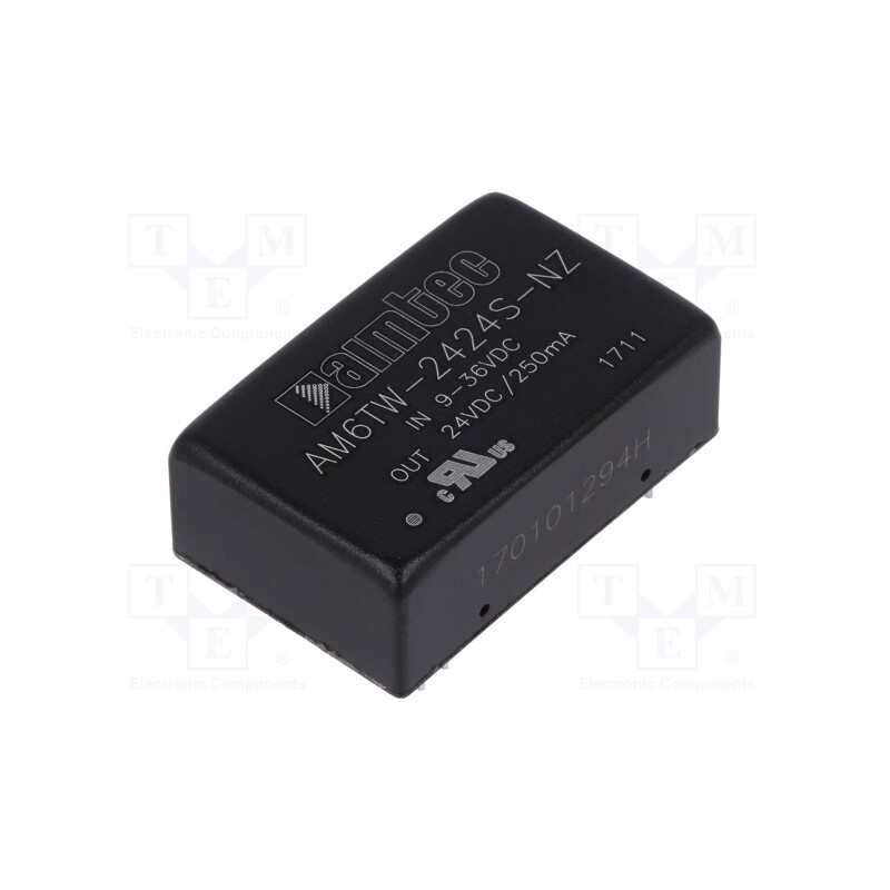 1 pcs x AIMTEC - AM6TW-2424S-NZ - Converter: DC/DC, 6W, Uin: 9÷36V, Uout: 24VDC, Iout: 250mA, DIP24