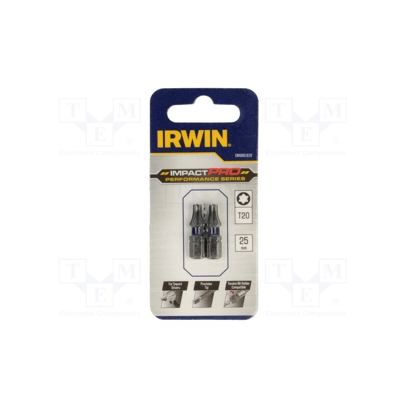1 pcg x IRWIN - IW6061610 - Screwdriver bit, Torx®, TX20, Mounting: 1/4' (C6,3mm), 2pcs.