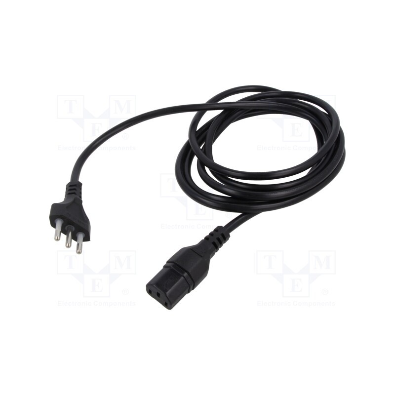 1 pcs x TASKER - 181*150 - Cable, 3x0.75mm2, CEI 23-50 (L) plug,IEC C13 female, PVC, 1.5m