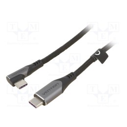 1 pcs x VENTION - TAKHG - Cable, USB 2.0, USB C plug,USB C angled plug, 1.5m, black, 100W
