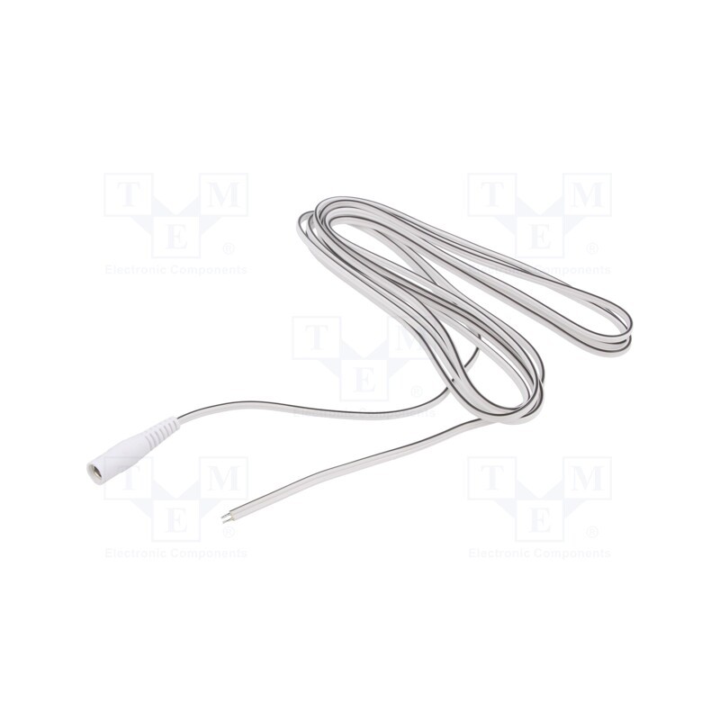 1 pcs x WEST POL - S25-TT-T050-300WH - Cable, 2x0.5mm2, wires,DC 5,5/2,5 socket, straight, white, 3m