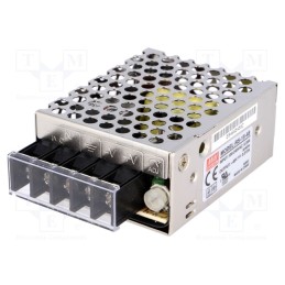 1 pcs x MEAN WELL - RS-15-48 - Power supply: switched-mode, for building in,modular, 15W, 48VDC